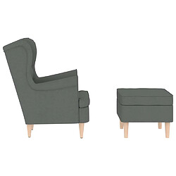 Acheter vidaXL Fauteuil avec repose-pied Gris foncé Tissu