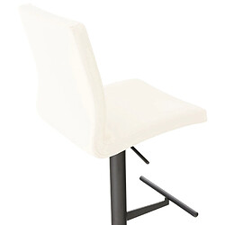 Acheter Decoshop26 Tabouret de bar x1 réglable en hauteur et pivotant à 360° plateforme ronde en métal noir assise en PVC crème 10_0004567