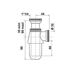 Creazur Siphon lavabo réglable Chromé