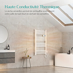 EMKE Sèche-serviette électrique Aluminium Commande tactile Température réglable - 540 x 960 mm Blanc 500W