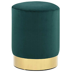 vidaXL Tabouret Vert foncé et doré Velours