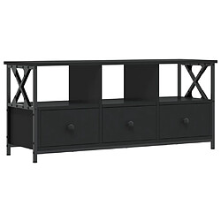 Maison Chic Meuble TV scandinave - Banc TV pour salon noir 102x33x45 cm bois d'ingénierie et fer -MN98386