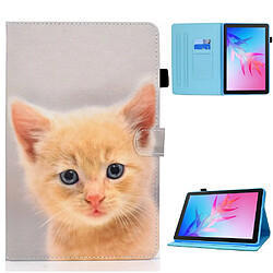 Etui en PU magnétique avec support pour Huawei Enjoy Tablet 2/MatePad T 10 9.7 pouces/T 10S 10.1 pouces/Pad X6 9.7 pouces - chat mignon