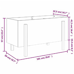 vidaXL Lit surélevé de jardin gris 101x50x57 cm bois de pin massif pas cher