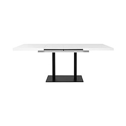 Avis Mes Table à manger extensible 120/200 cm blanc et noir - KADROK