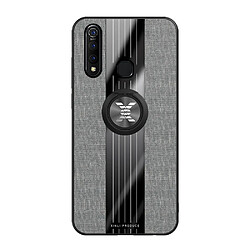 Wewoo Coque Souple Pour Vivo Z5X XINLI Stitching Cloth Texture Étui de protection TPU antichoc avec support d'anneau Gris