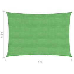 vidaXL Voile d'ombrage 160 g/m² Vert clair 2,5x4 m PEHD pas cher