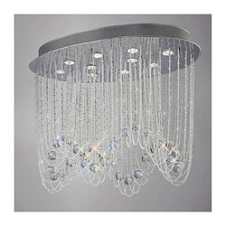 Luminaire Center Plafonnier Camilla ovale 10 Ampoules chrome poli/cristal