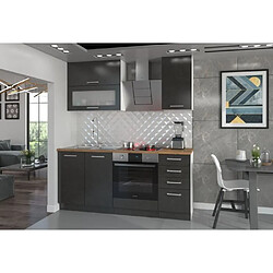 Avis Cstore LASSEN - cuisine complète l 180 cm avec meuble four et plans de travail - gris matera