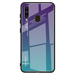 Wewoo Coque Pour Galaxy A60 Gradient Color Glass Case Violet