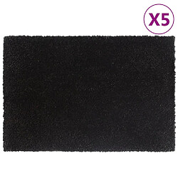 vidaXL Tapis de porte 5 pcs noir 40x60 cm fibre de coco touffeté