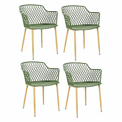 Paris Prix Lot de 4 Fauteuils Design Malaga 80cm Vert