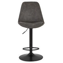 Acheter Alterego Tabouret réglable 'ZEBRA' en microfibre gris et pied noir