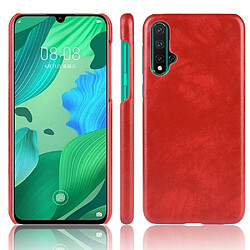 Wewoo Coque PC + PU antichoc Litchi Texture pour Huawei Nova 5 / Nova 5 Pro rouge