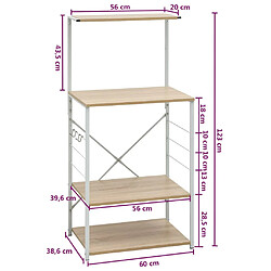 vidaXL Armoire à micro-ondes Blanc et chêne 60x39,6x123 cm pas cher