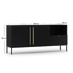 Acheter Bestmobilier Felicia - buffet bas - noir - 180 cm