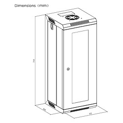 Kimex Rack mural 10'', 312 x 310mm, 15U