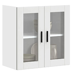 vidaXL Armoire murale de cuisine avec porte en verre Porto blanc