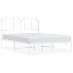 Maison Chic Cadre/structure de lit métal et tête de lit pour adulte - Lit Moderne Chambre blanc 140x200 cm -MN13965 