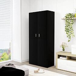 vidaXL Armoire à chaussures Noir 80x39x178 cm Bois d'ingénierie