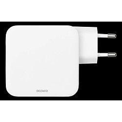 Avis Chargeur mural DELTACO USB-C, technologie GaN, 2x USB-C PD, total de 100 W / USBC-GAN03.