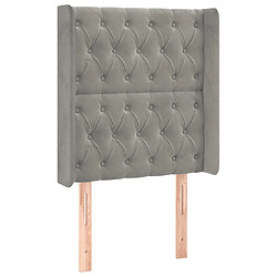 Maison Chic Tête de lit scandinave avec oreilles,meuble de chambre Gris clair 83x16x118/128 cm Velours -MN33411