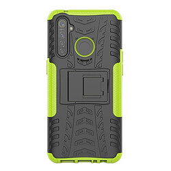 Wewoo Coque Pour OPPO Realme 5 Pro Texture de pneu TPU antichoc + PC Housse de protection avec support vert