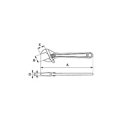 Bahco - Clé à molette à écrou central standard avec finition phosphatée 614 mm - 86