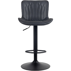 Avis Decoshop26 Tabouret de bar chaise haute x1 avec coutures décoratives en PVC noir pieds en métal noir 10_0005166