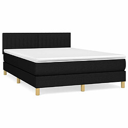 Maison Chic Lit Adulte - Lit simple Lit à sommier tapissier avec matelas moelleux - Meuble de Chambre - Noir 140x200 cm Tissu -MN23907