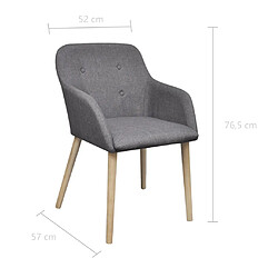 Decoshop26 Lot de 4 chaises de salle à manger cuisine gris clair tissu et chêne massif CDS021528 pas cher