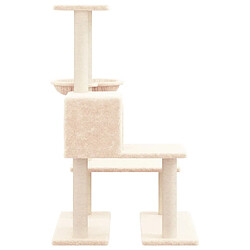 Helloshop26 Arbre à chat meuble tour grimper jouet grattage grattoir escalade plateforme avec griffoirs en sisal 94,5 cm crème 02_0022534