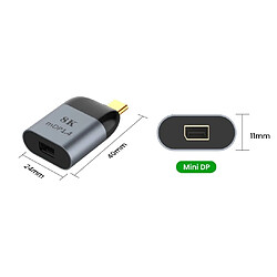 GUPBOO Adaptateur USB-C vers Mini Displayport 8K v.1.4,JL1085