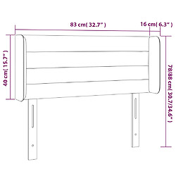 vidaXL Tête de lit avec oreilles Gris foncé 83x16x78/88 cm Tissu pas cher