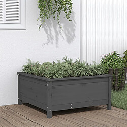 Maison Chic Jardinière,Bac à fleurs - pot de fleur gris 82,5x82,5x39 cm bois massif de pin -GKD75016