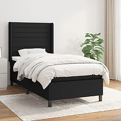 Maison Chic Lit Adulte - Lit simple Lit à sommier tapissier avec matelas moelleux - Meuble de Chambre - Noir 90x200 cm Tissu -MN13713