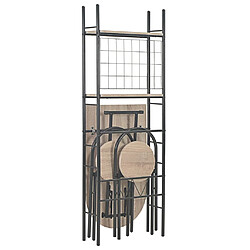 vidaXL Ensemble à dîner pliant 3 pcs et étagère de rangement MDF acier