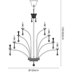 Avis Luminaire Center Suspension Orleto 21 Ampoule chrome noir/cristal (Assemblage nécessaire)