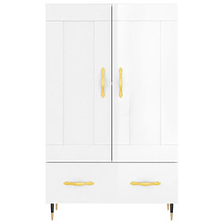 Acheter vidaXL Buffet haut blanc brillant 69,5x31x115 cm bois d'ingénierie