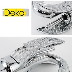 Avis iDeko® Robinet Mitigeur lavabo salle de bain baignoire vasque chrome Cygne élégant Haut de bec en céramique & Flexible