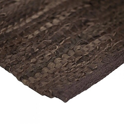 Thedecofactory CUIR OLD - Tapis en cuir tressé chocolat 120x170