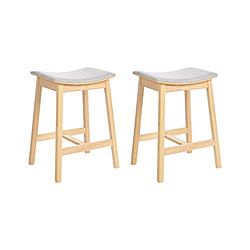 Beliani Lot de 2 tabourets de bar DIXON Bois Gris clair