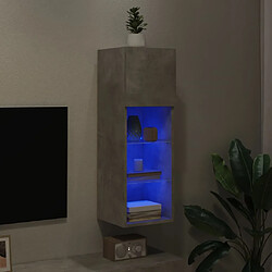 Acheter vidaXL Meuble TV avec lumières LED gris béton 30,5x30x90 cm