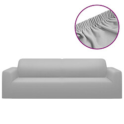 vidaXL Housse extensible de canapé 2 places Gris Jersey de polyester