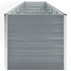 Avis vidaXL Lit surélevé de jardin Acier galvanisé 480x80x77 cm Gris