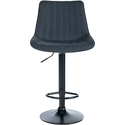 Avis Decoshop26 Tabouret de bar x1 réglable en hauteur pivotant à 360° assise en tissu gris foncé couture verticale pied métal noir 10_0005438