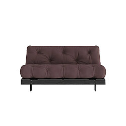 Avis Inside 75 Canapé convertible futon ROOTS pin laqué noir matelas 160 x 200 cm coloris marron