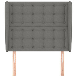 Avis Maison Chic Tête de lit scandinave avec oreilles,meuble de chambre Gris foncé 83x23x118/128 cm Tissu -MN39859