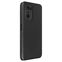 Avizar Housse Xiaomi Poco F3 / Xiaomi Mi 11i Porte-carte Effet Carbone noir