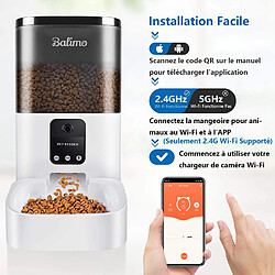 Avis BALIMO Distributeur de Croquettes Automatique 4L pour Chats/Chiens avec Webcam WiFi 2.4G,avec Contrôle APP, Caméra HD 1080p,Enregistrement Vocal